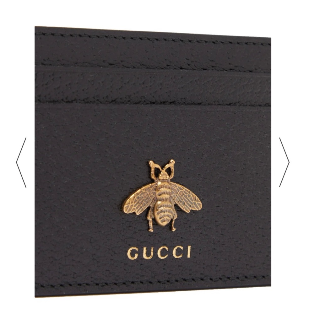 Gucci Bee Embellished Leather Cardholder